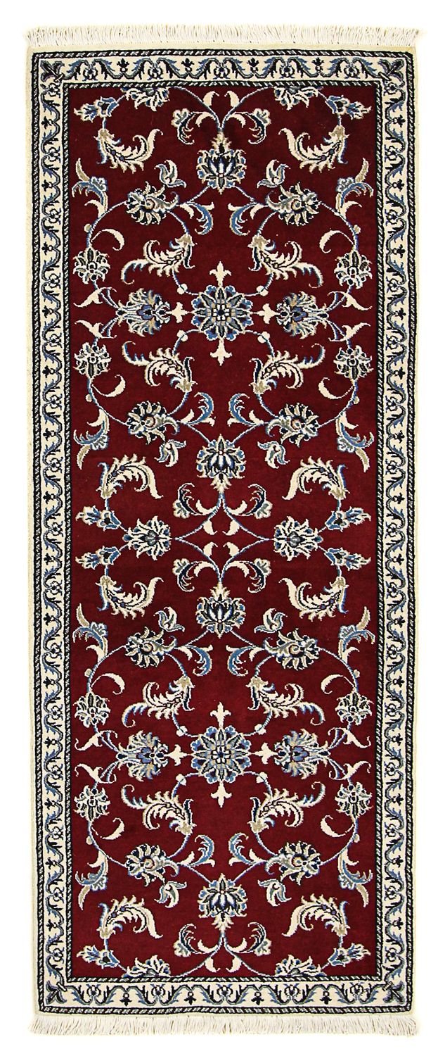 Runner Perser Rug - Nain - 197 x 80 cm - dark red