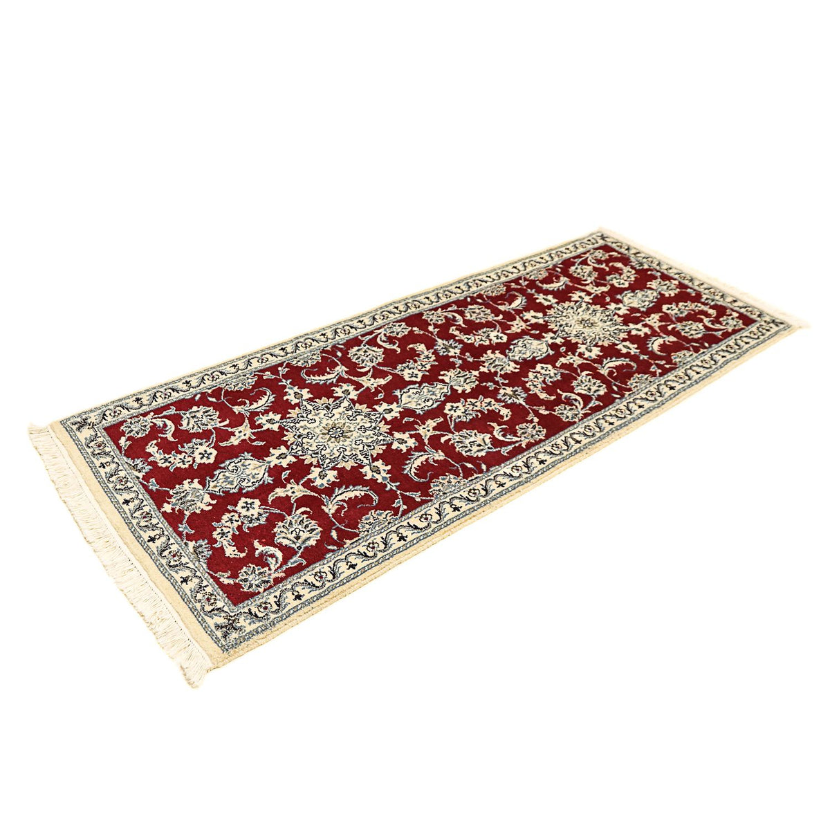 Runner Perser Rug - Nain - 193 x 80 cm - dark red