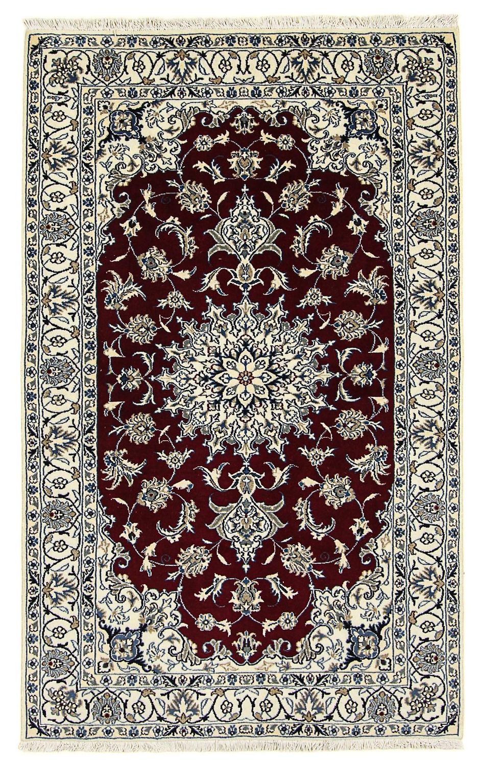 Perser Rug - Nain - 198 x 122 cm - dark red