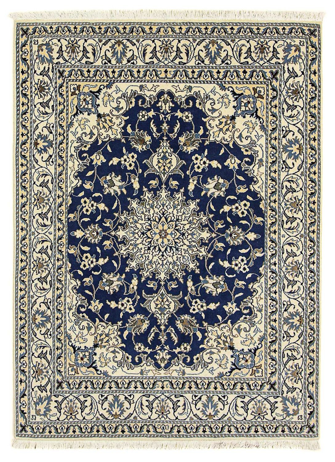 Perser Rug - Nain - 196 x 145 cm - dark blue