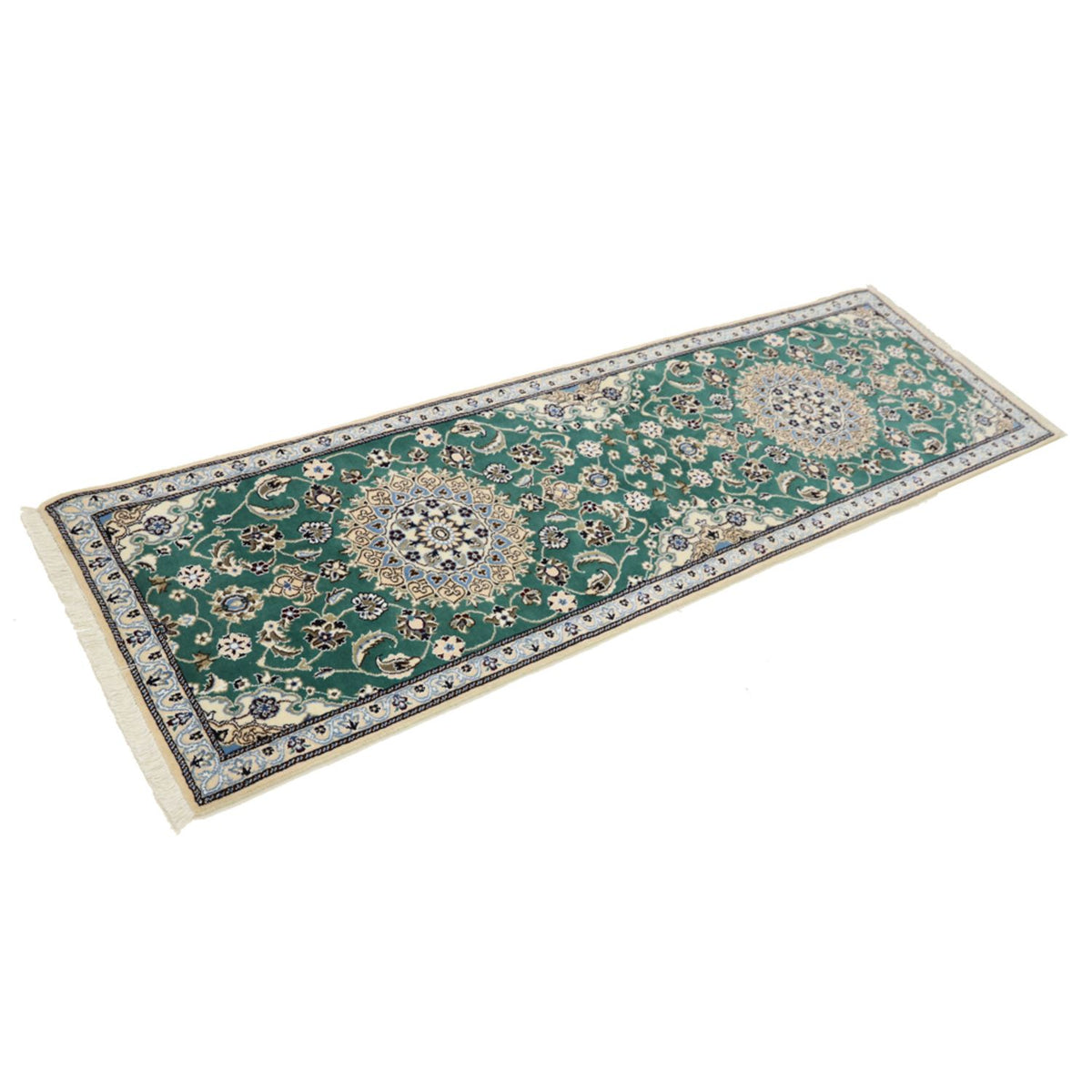 Runner Perser Rug - Nain - Royal - 200 x 60 cm - green
