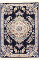 Perserteppich - Nain - Royal - 90 x 60 cm - dunkelblau