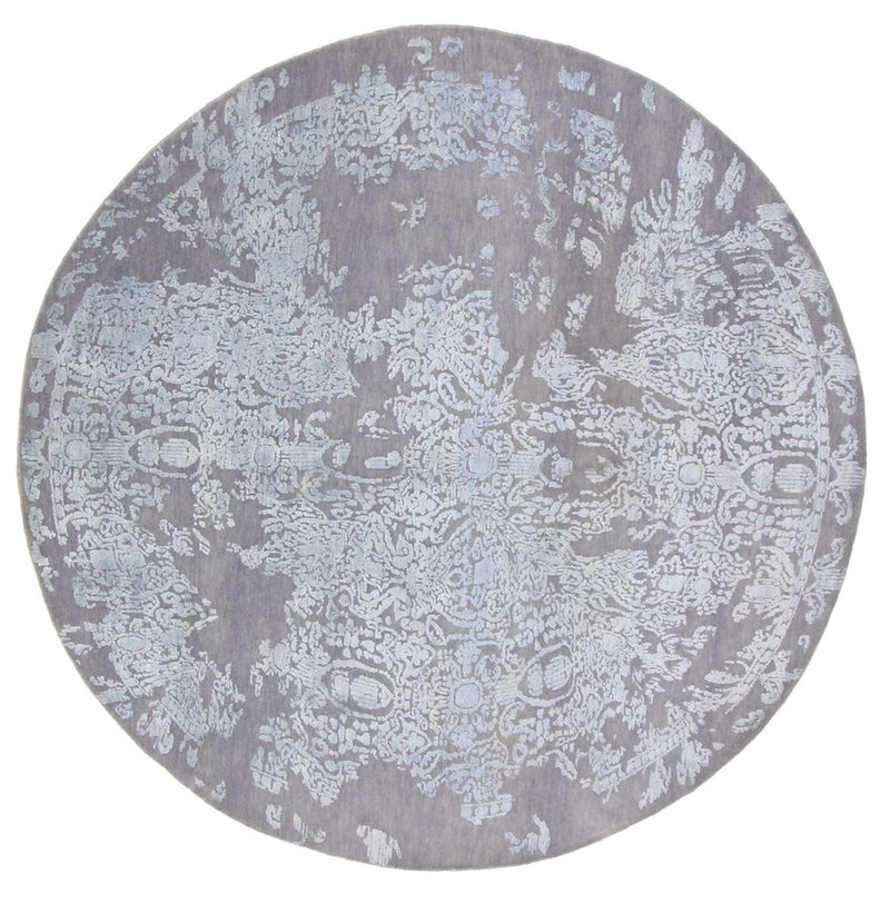 Designer Rug round  - 243 x 243 cm - light blue