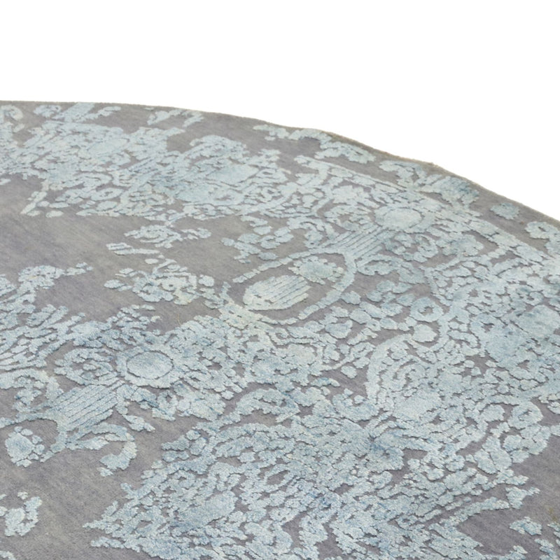 Designer Rug round  - 243 x 243 cm - light blue