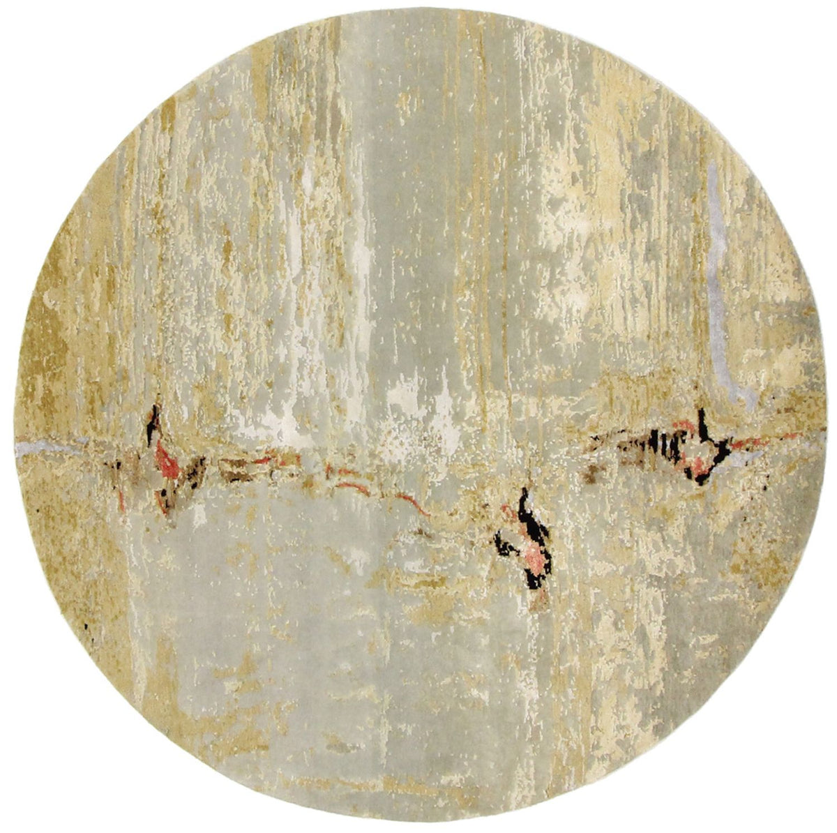 Designer Rug round  - 202 x 202 cm - multicolored