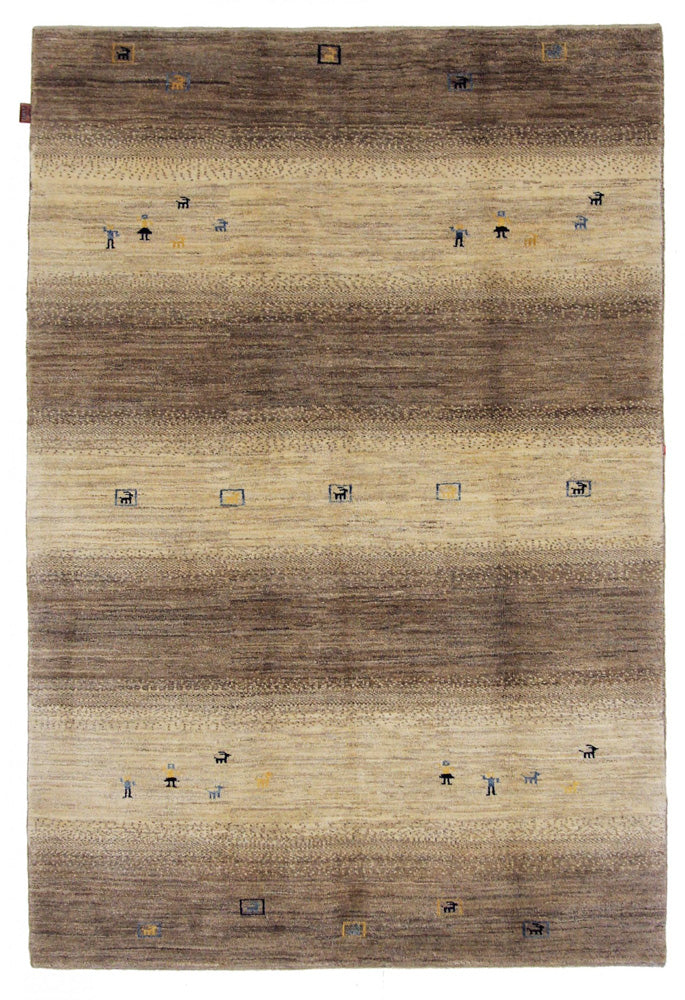 Gabbeh Rug - Loribaft Indus - 245 x 166 cm - dark beige