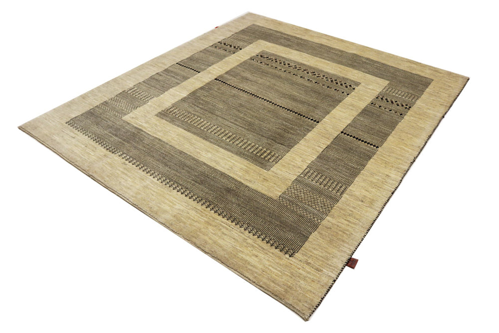 Gabbeh Rug - Loribaft Indus - 235 x 203 cm - dark beige