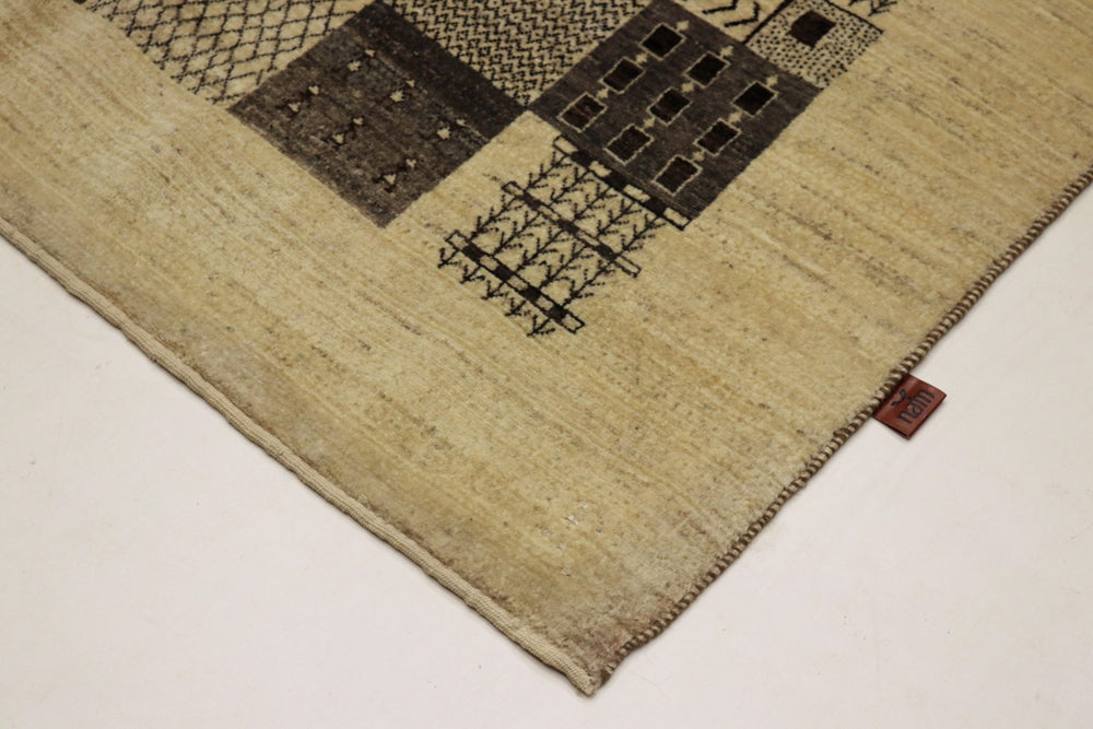 Gabbeh Teppich - Loribaft Indus - 206 x 152 cm - dunkelbeige