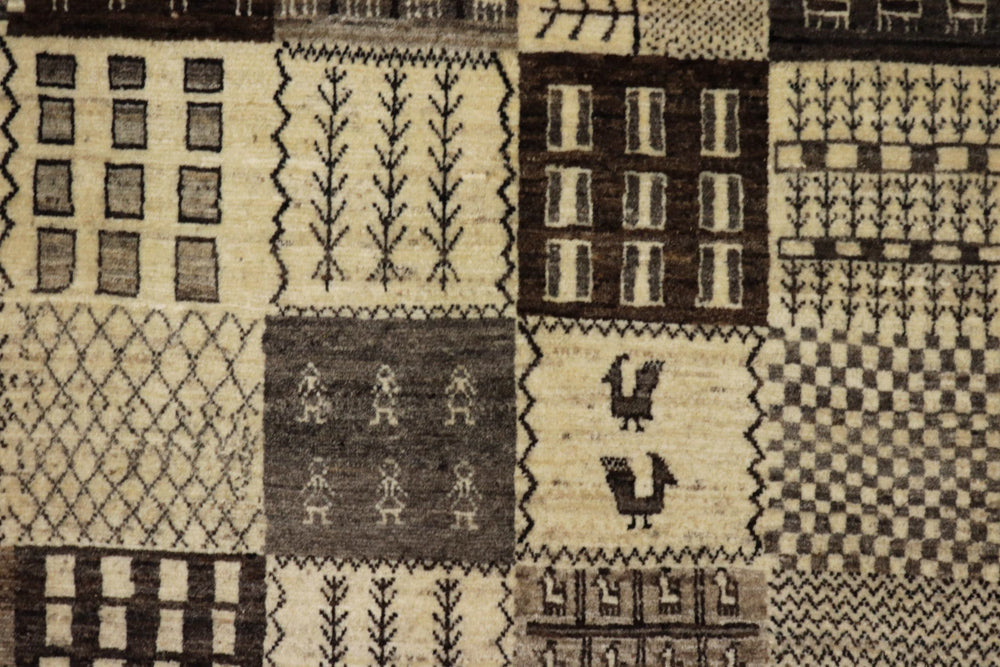 Gabbeh Rug - Loribaft Indus - 206 x 152 cm - dark beige