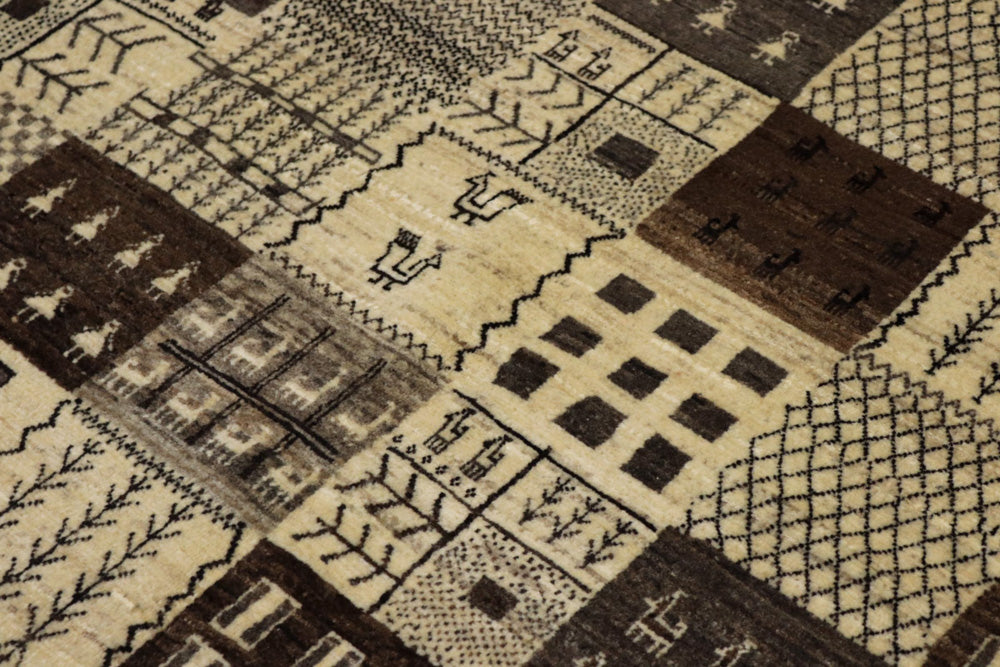 Gabbeh Rug - Loribaft Indus - 206 x 152 cm - dark beige