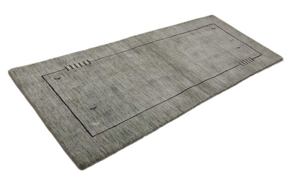 Runner Gabbeh Rug - Loribaft Softy - 202 x 82 cm - grey