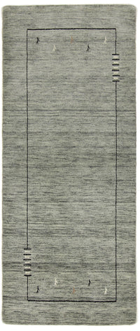 Runner Gabbeh Rug - Loribaft Softy - 203 x 83 cm - grey