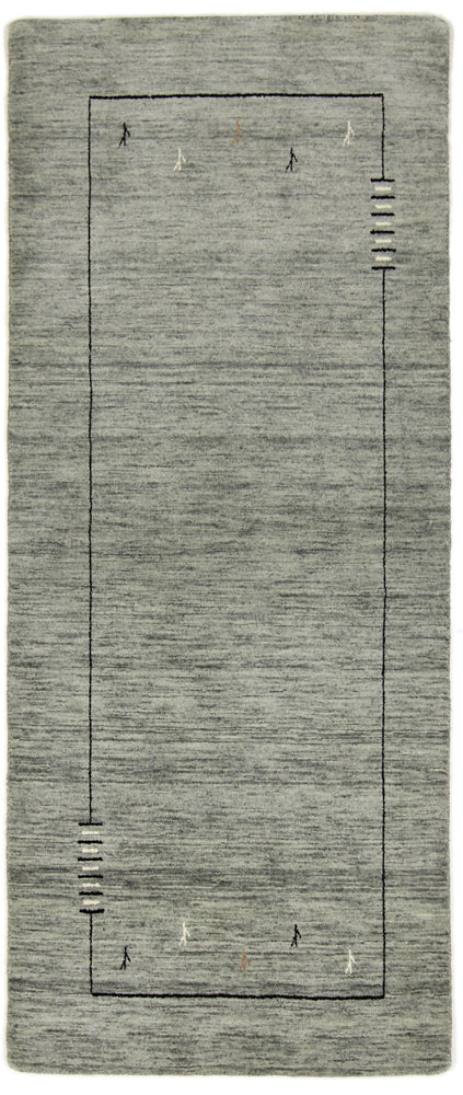 Runner Gabbeh Rug - Loribaft Softy - 203 x 83 cm - grey