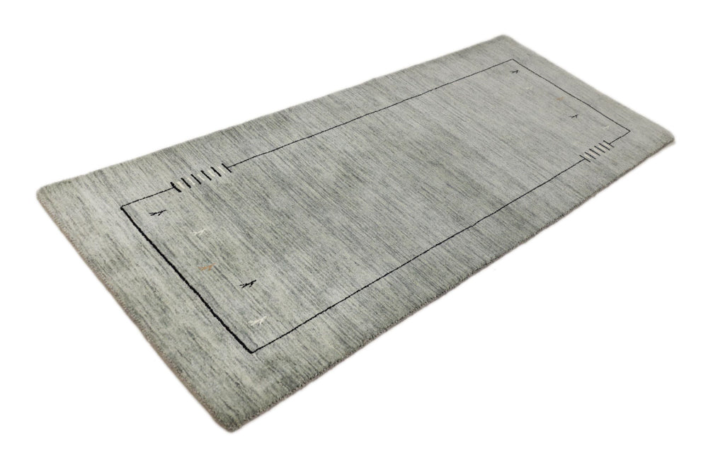 Runner Gabbeh Rug - Loribaft Softy - 203 x 83 cm - grey