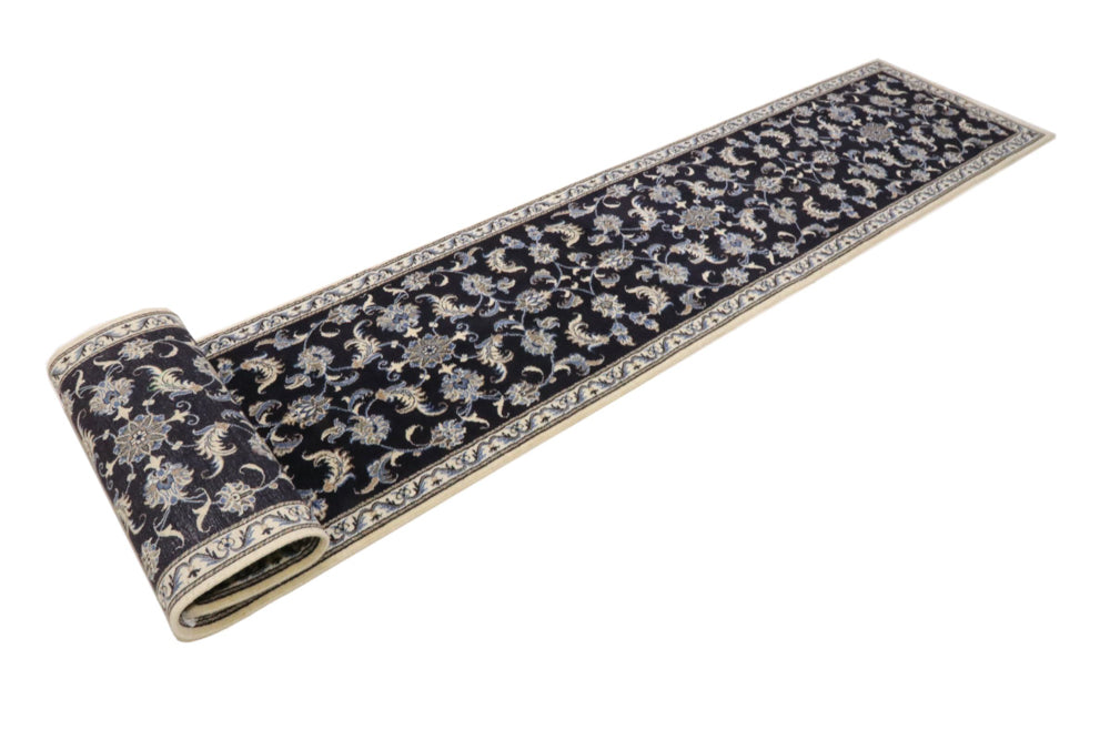 Runner Perser Rug - Nain - 393 x 77 cm - dark blue