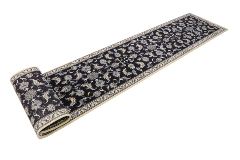 Runner Perser Rug - Nain - 393 x 77 cm - dark blue