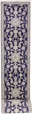 Runner Perser Rug - Nain - 389 x 80 cm - dark blue