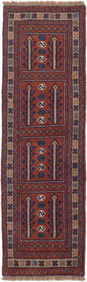Runner Perser Rug - Nomadic - 195 x 60 cm - dark red