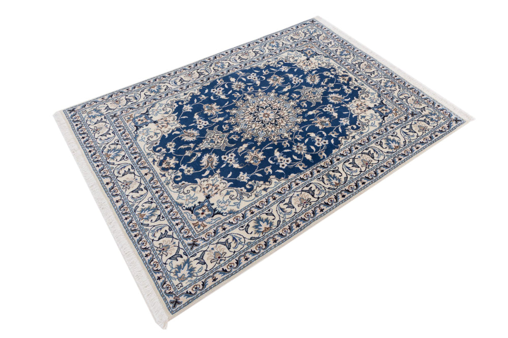 Perserteppich - Nain - 198 x 142 cm - blau
