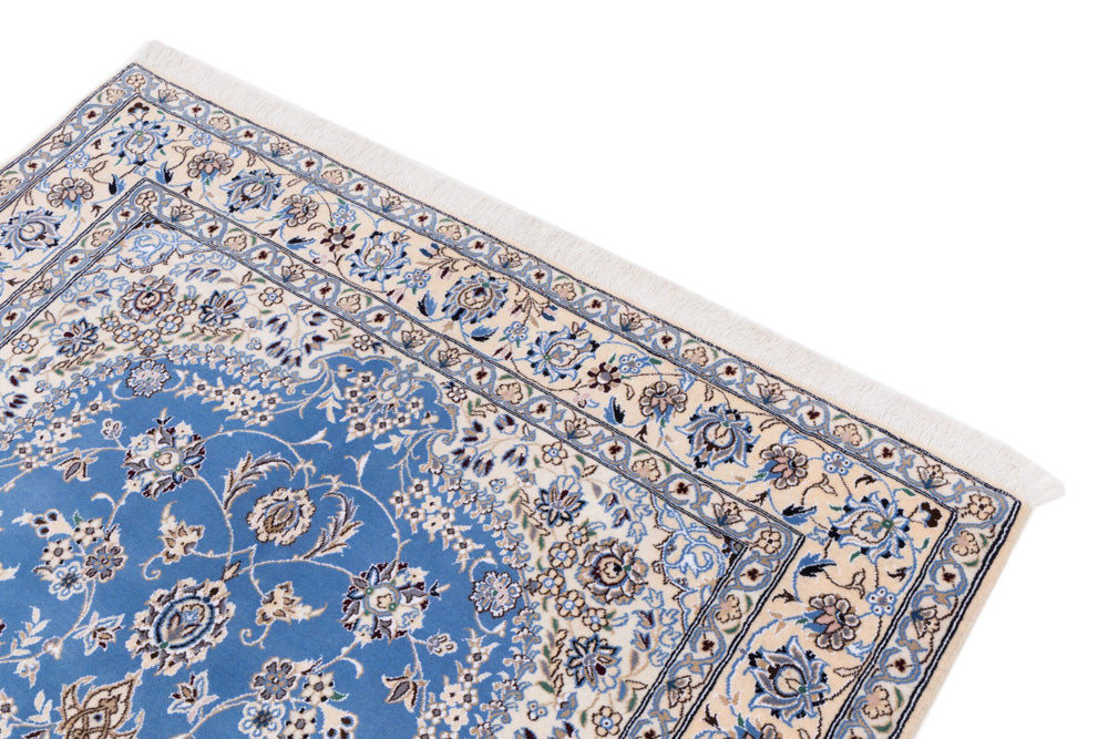 Perser Rug - Nain - 249 x 157 cm - light blue