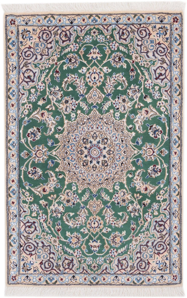 Perser Rug - Nain - 136 x 88 cm - green