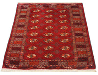 Turkaman Rug - 144 x 110 cm - red
