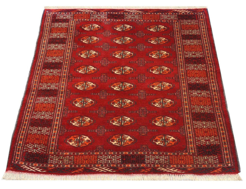 Turkaman Rug - 144 x 110 cm - red