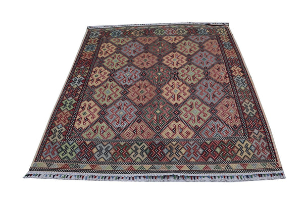 Kelim Rug - Oriental square  - 205 x 178 cm - blue