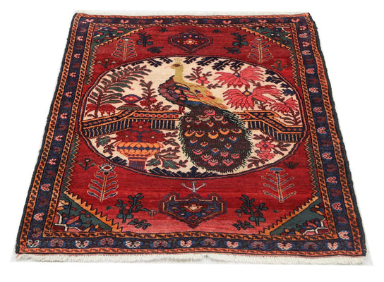 Afghan Rug - 145 x 117 cm - dark red