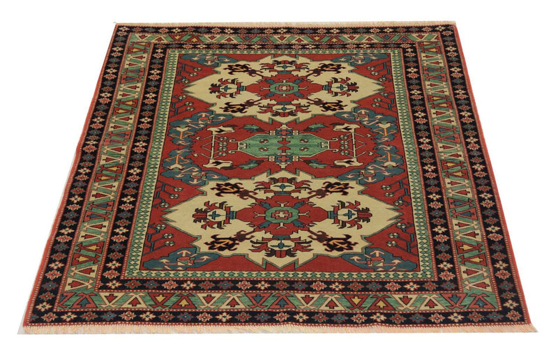 Afghan Rug square  - 145 x 135 cm - red