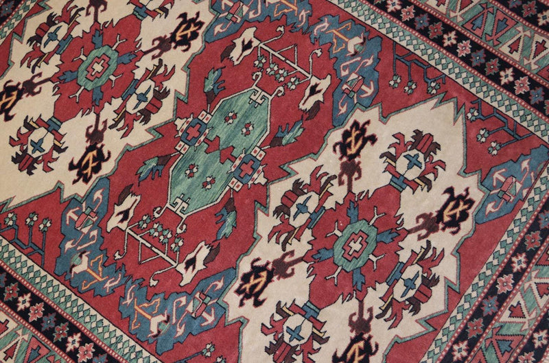 Afghan Rug square  - 145 x 135 cm - red