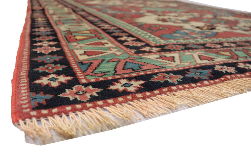 Afghan Rug square  - 145 x 135 cm - red