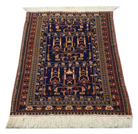 Afghan Rug - 131 x 87 cm - dark blue