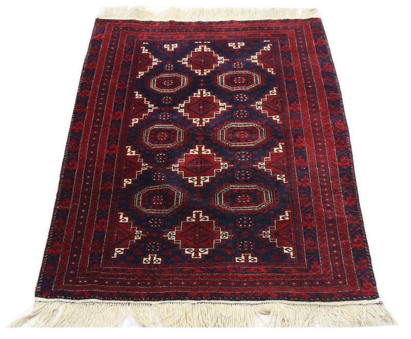 Afghan Rug - 173 x 117 cm - dark red