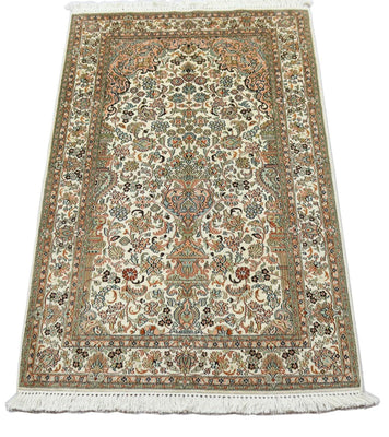 Silk Rug - Kashmir Silk - 158 x 96 cm - beige