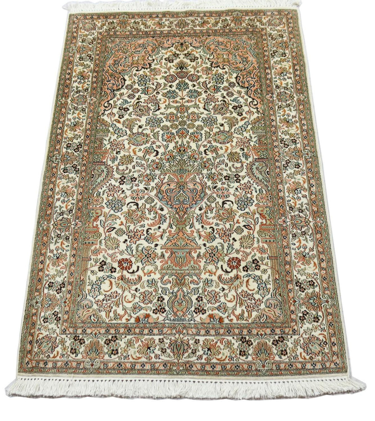Silk Rug - Kashmir Silk - 158 x 96 cm - beige