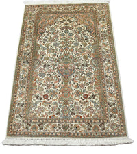 Silk Rug - Kashmir Silk - 158 x 96 cm - beige