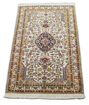 Silk Rug - Kashmir Silk - 154 x 93 cm - beige
