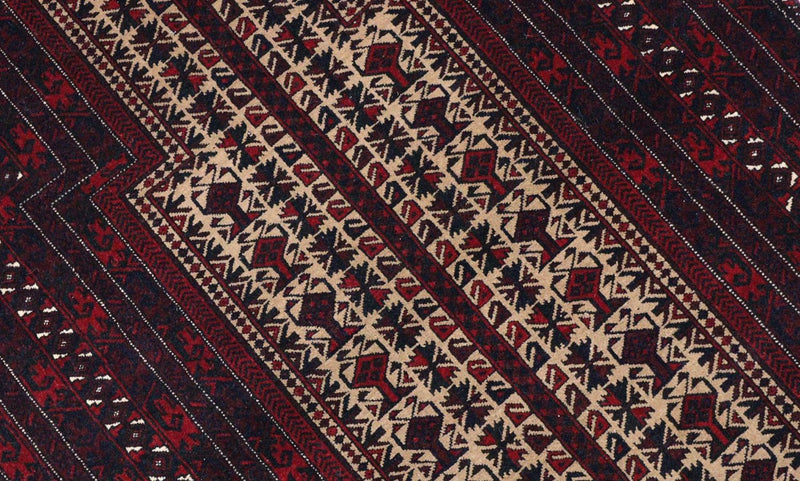 Afghan Rug - 120 x 80 cm - dark red
