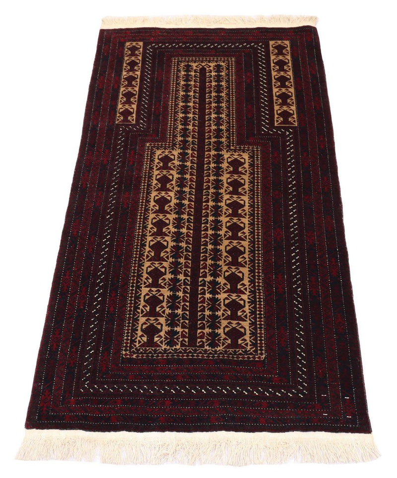 Afghan Rug - 150 x 95 cm - dark red