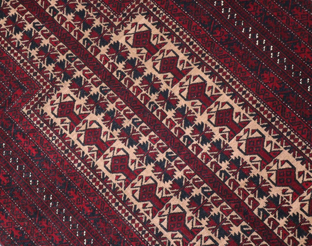 Afghan Rug - 150 x 95 cm - dark red