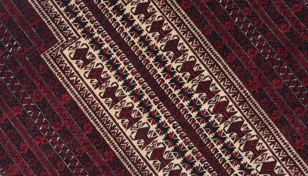 Afghan Rug - 150 x 95 cm - dark red