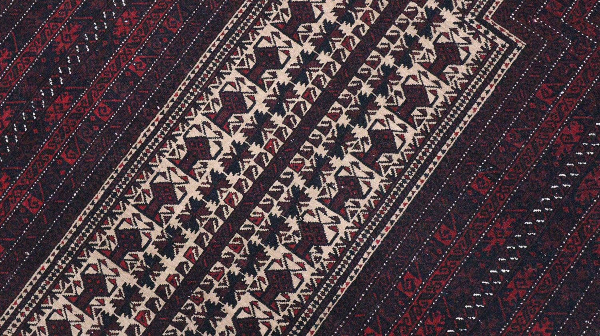 Afghan Rug - 150 x 95 cm - dark red