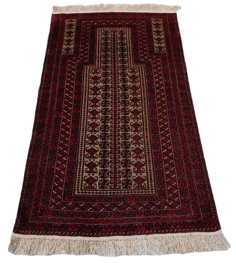 Belutsch Rug - 156 x 88 cm - dark red
