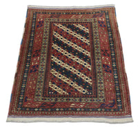 Afghan Rug - Bukhara square  - 103 x 93 cm - dark blue