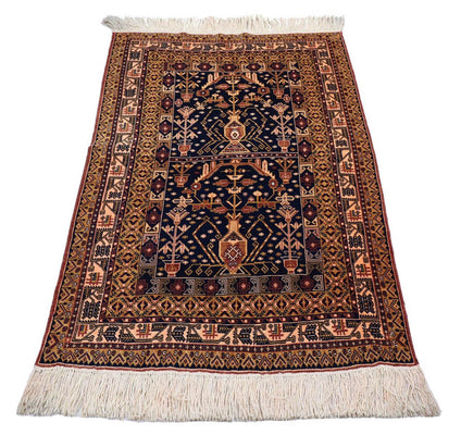 Afghan Rug - 140 x 102 cm - black