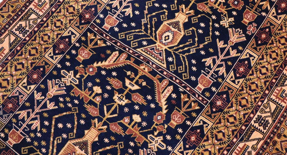 Afghan Rug - 140 x 102 cm - black