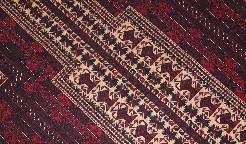 Afghan Rug - 150 x 95 cm - dark red