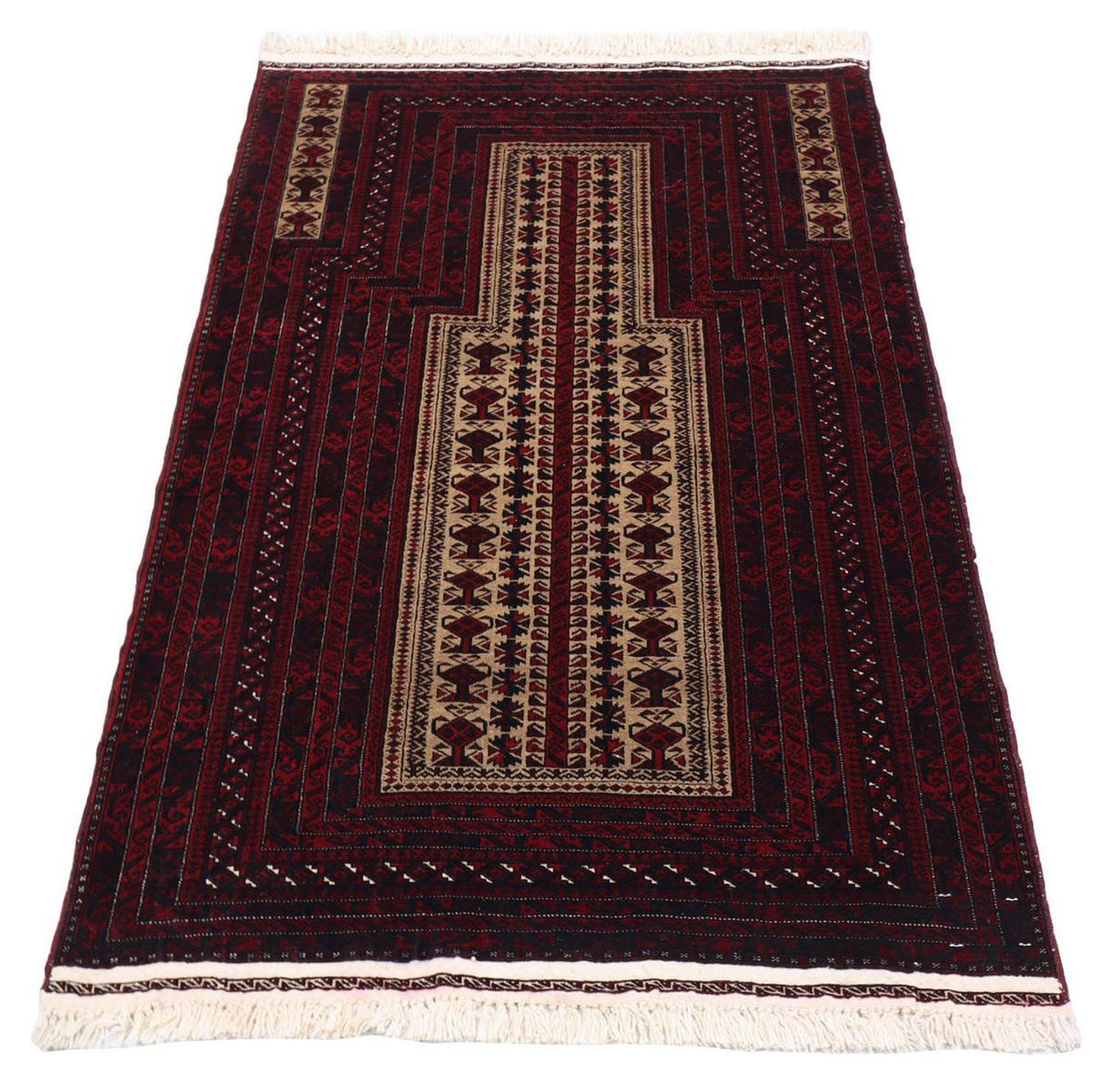 Afghan Rug - 150 x 95 cm - dark red