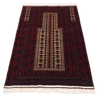 Afghan Rug - 150 x 95 cm - dark red